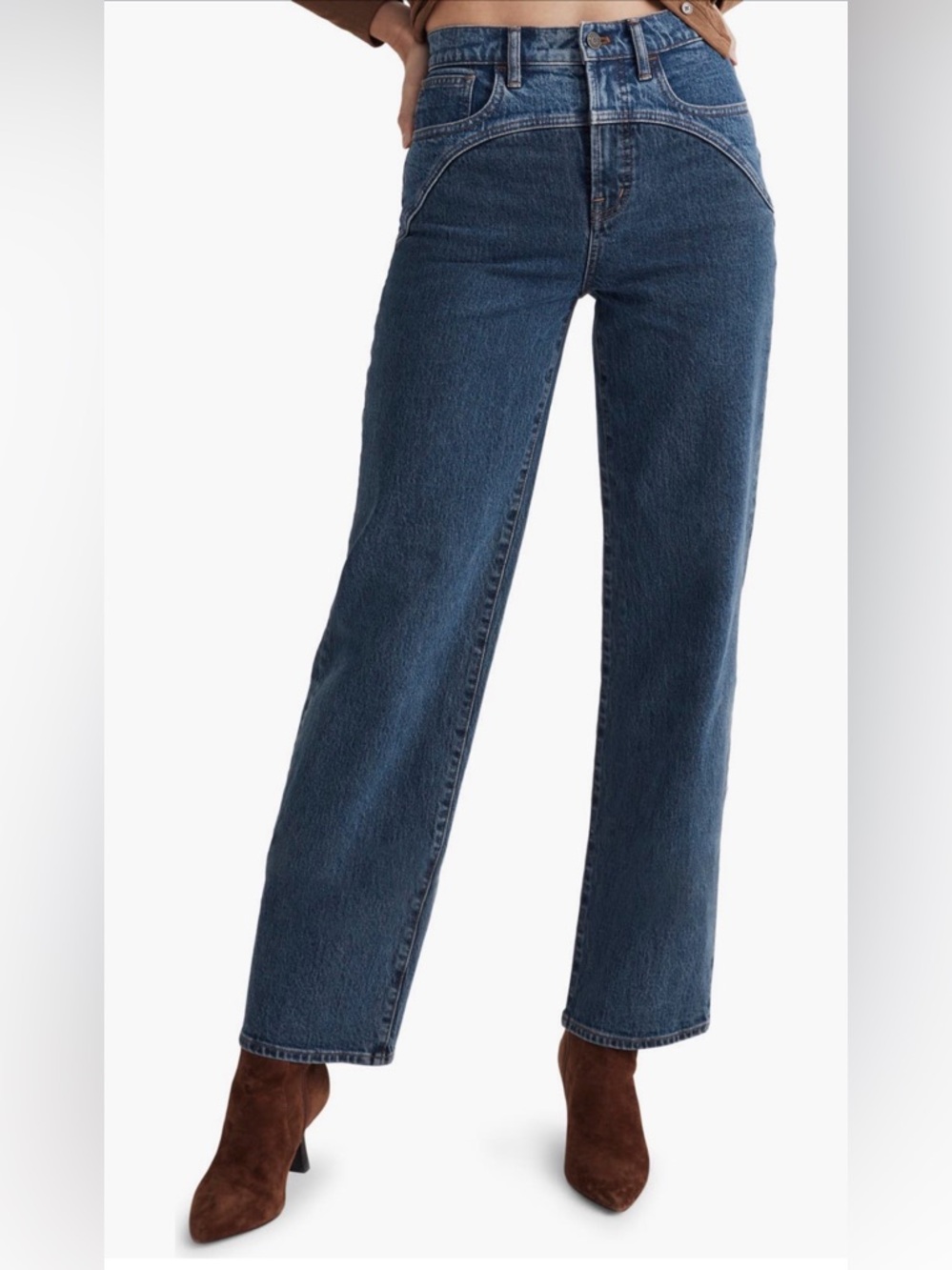 MADEWELL Two Tone Wide Leg Crop Jeans (excellent condition)